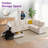 110" Modern Corduroy Sectional Sofa With Usb Charging Ports, Cup Holders & Storage Chaise, White-956145504