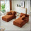 Méridienne double compressible avec porte-gobelets - sans assemblage, causeuse moderne moelleuse pour le salon et la chambre à coucher-322585661