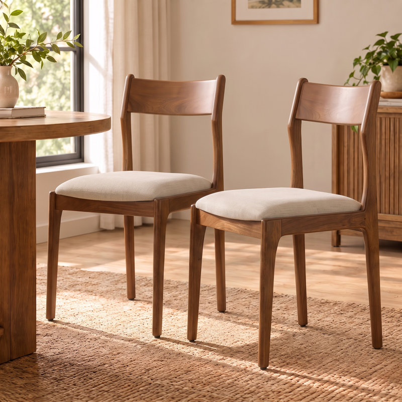 Chaise d'appoint rembourrée en bois Minna, Blanc cassé
