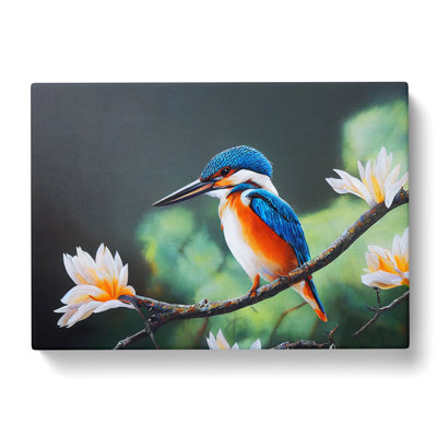 Electrifying Kingfisher Bird - Wrapped Canvas Print