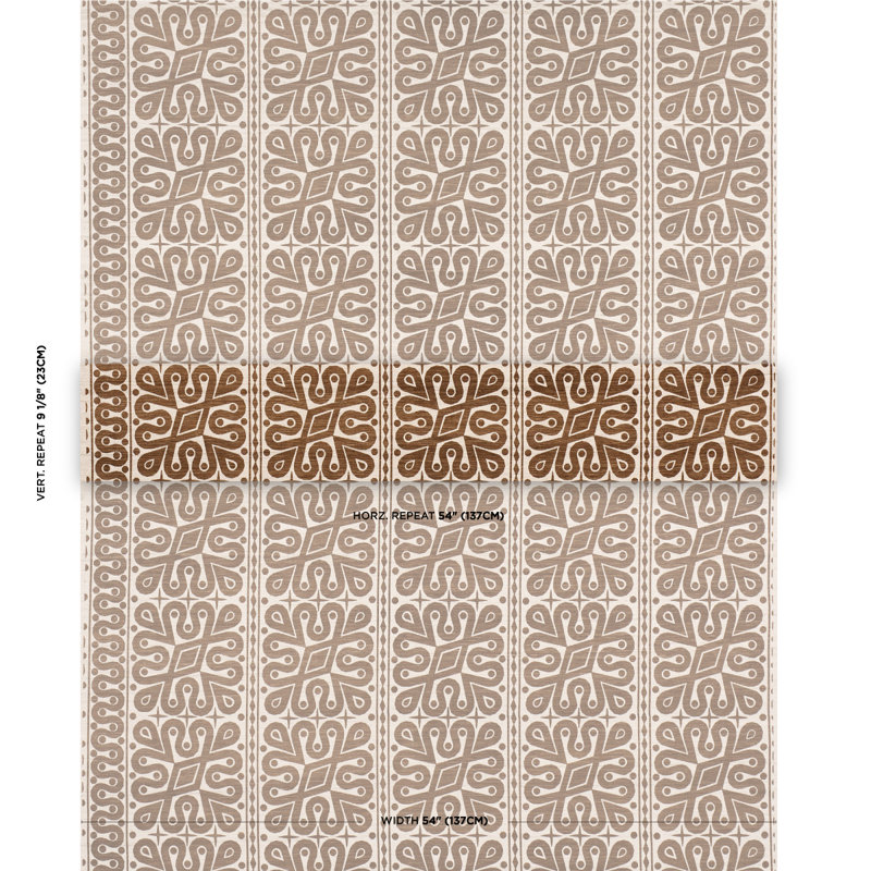 Schumacher x Celerie Kemble Borneo Silk Fabric, Brown