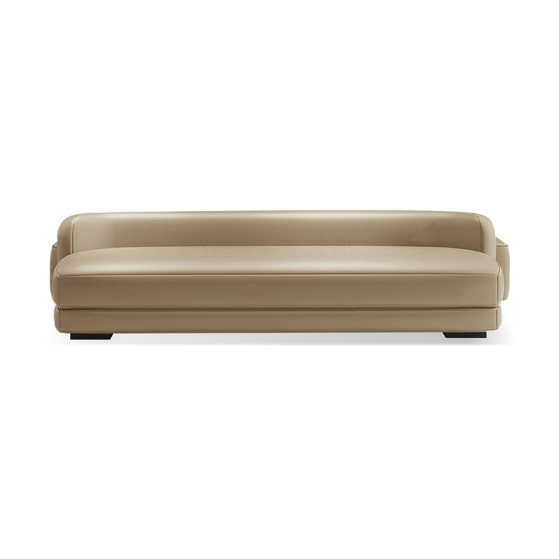 Beige Upholstered Bench, 21.65" H x 78.74" W x 19.69" D