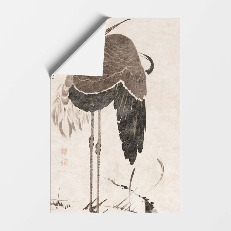 Crane by Ito Jakuchu - Frameless Print, 29.7 cm H x 21 cm W