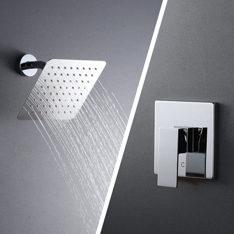 Wall-Mounted Single Shower Head With 1.8 GPM And 8 Inches, Polished Chrome