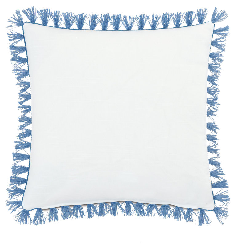 Castaway Embroidered Cotton Throw Pillow