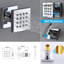 Ensemble robinet de douche thermostatique en nickel brossé de 16 po x 32 po avec pommeau de douche à effet pluie et système de massage à DEL
