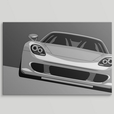 Impression d'art graphique «Carrare GT» par Deschamps, H 12 po x l 18 po x P 1,5 po, Toile