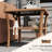 Square Outdoor Coffee Table With Storage And Tempered Glass Lid 2 Black + Brown Finish