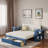 Multifunctional Daybed With Storage Drawer, Open Compartments And Hydraulic Side Table-425521260-425521262