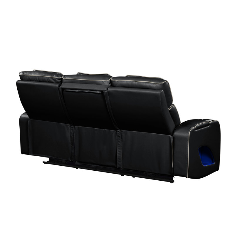 Canapé inclinable de style moderne avec revêtement en bois et fonction de massage inclus - noir, Noir