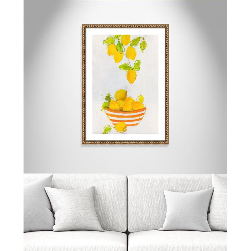 Lemonlicious by Sally Swatland, 35.5" H x 25.5" W x 1.13" D, Gold Bead Framed Paper