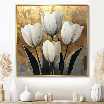 Forme géométrique des tulipes dorées pures - art mural Tulipes