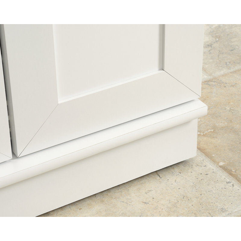 Soft White Tall Kitchen Storage Cabinet with Adjustable Shelves