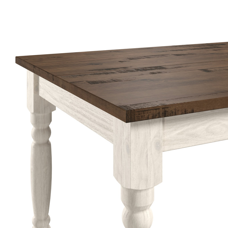 Wood Dining Table White Distressed | Furniture Dash, White