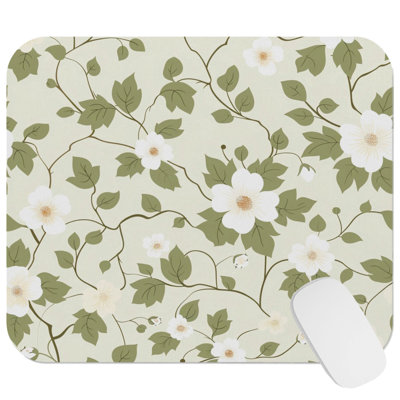Floral Spring Flowers Wildflowers Flower Pattern VIII Cottage & Cottagecore Gaming Cute Office Laptop Desk Pad Gift Mat Square Rectangle Non-Slip Mousepad
