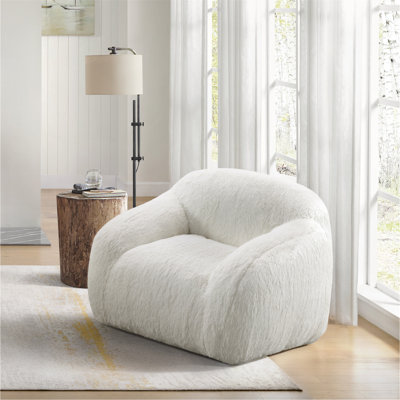 Polar Bear Faux Fur Swivel Cuddle Chair