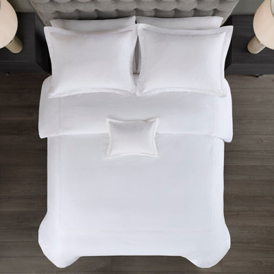 Ensemble d'édredon 100% satin de coton brodé