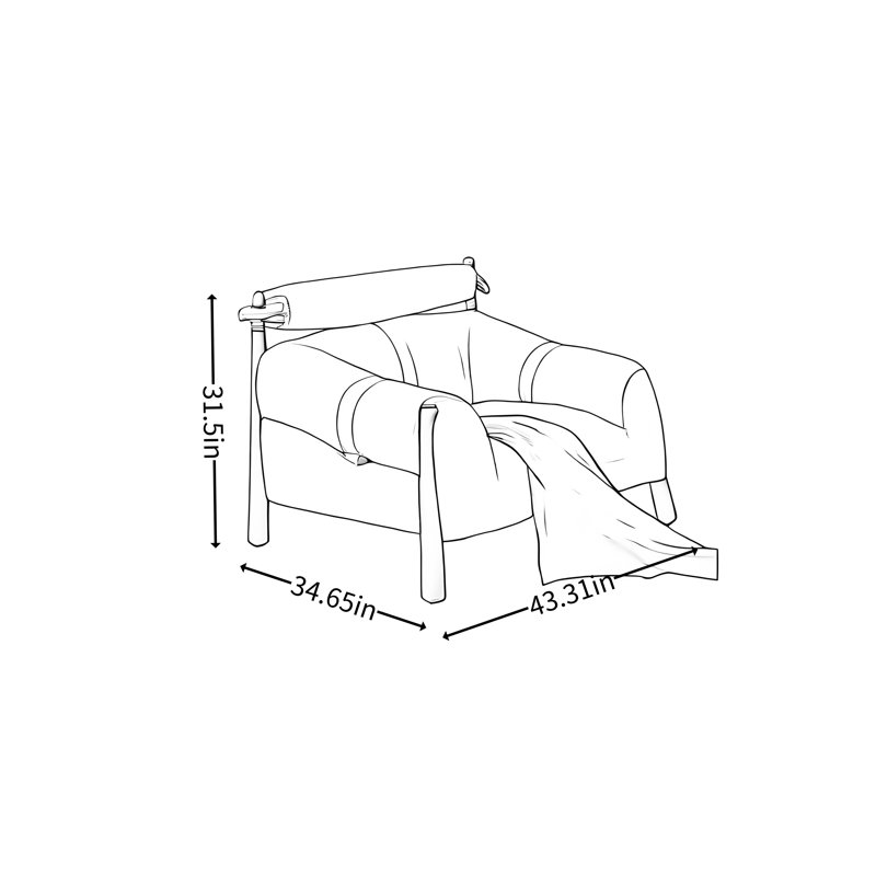 Retro Solid Wood Straight - layout Sofa