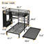 Lit superposé avec garde-robe intégré, lit superposé en métal avec lit gigogne, bureau pliable, échelles, conception à bruit réduit-976666035