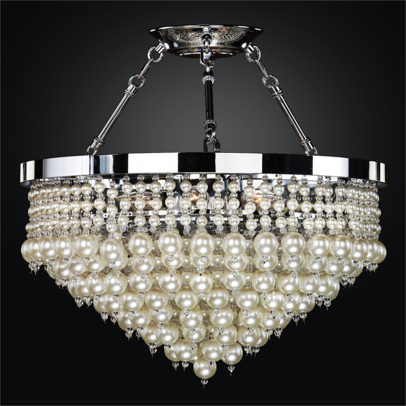 Plafonnier semi-encastré à plusieurs niveaux lustre style, H 18,5 po x l 19 po xP 19 po