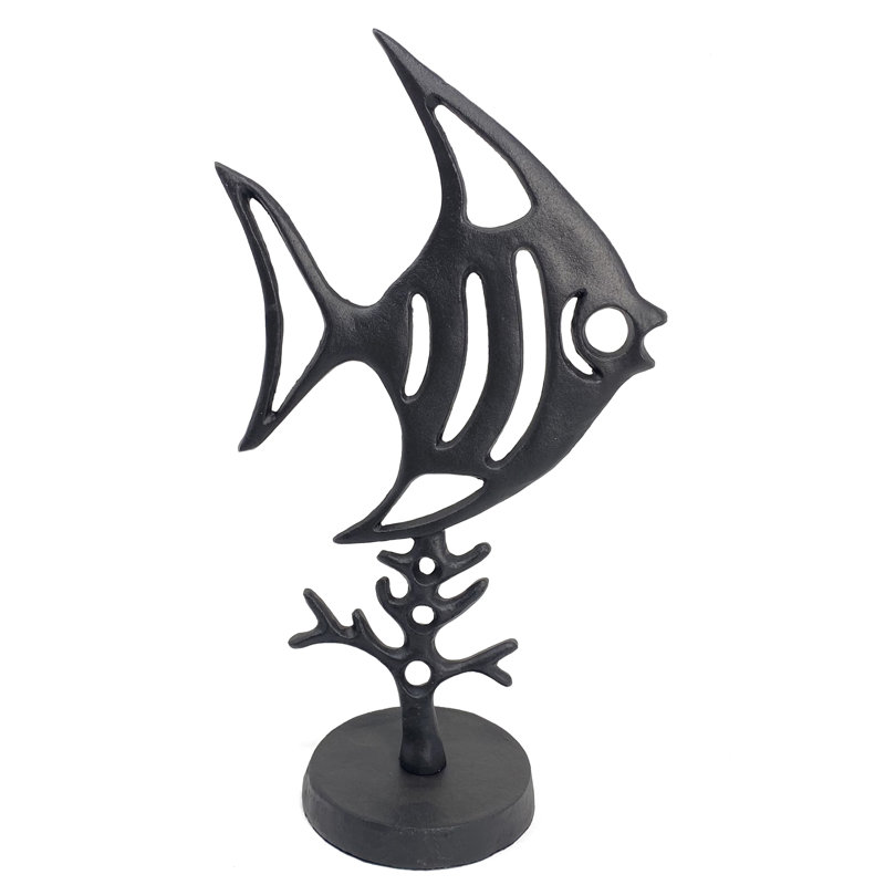 ANGEL FISH Iron Ornament 37cm, Mocha