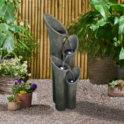 Coddington Weather Resistant Floor Fountain with Light