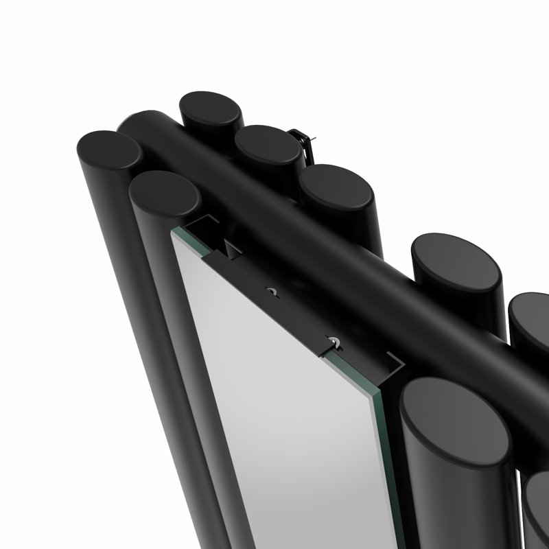 Katelin Vertical Oval Panel Radiators, Black, 1800cm H x 380cm W x 84cm D