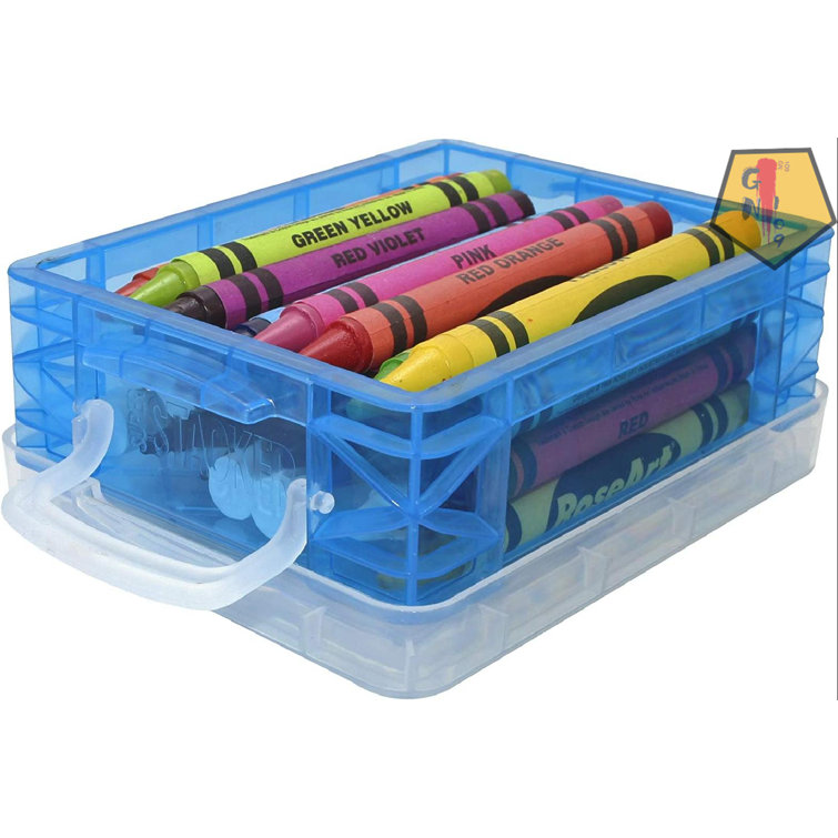 Sepamoon 9 Piece Colorful Crayon Box Storage Case Plastic