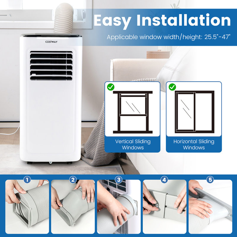 Costway 9000 BTU Portable Air Conditioner with Energy Saver Mode