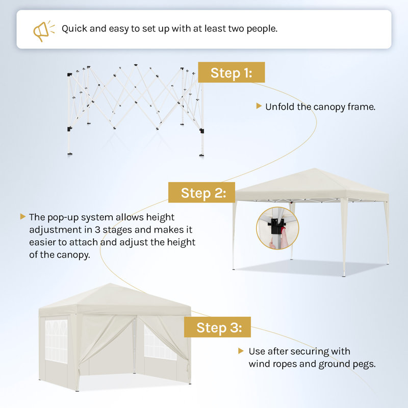 Brittenham 3 x 3m Metal Patio Gazebo, Beige