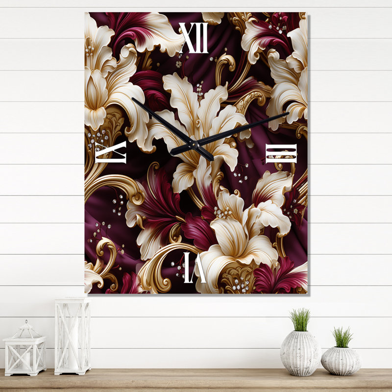 Jataveon - Horloge murale florale, Moyen