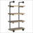 Black And Rustic Oak 4-Tier Wall Shelf-2020445216-2020445218