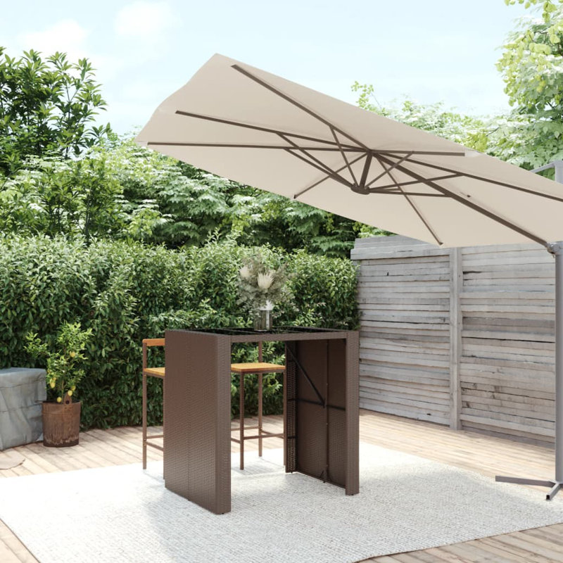 Rectangular Outdoor Bar Table, Brown, 31.5" W x 72.8" L x 43.3" H