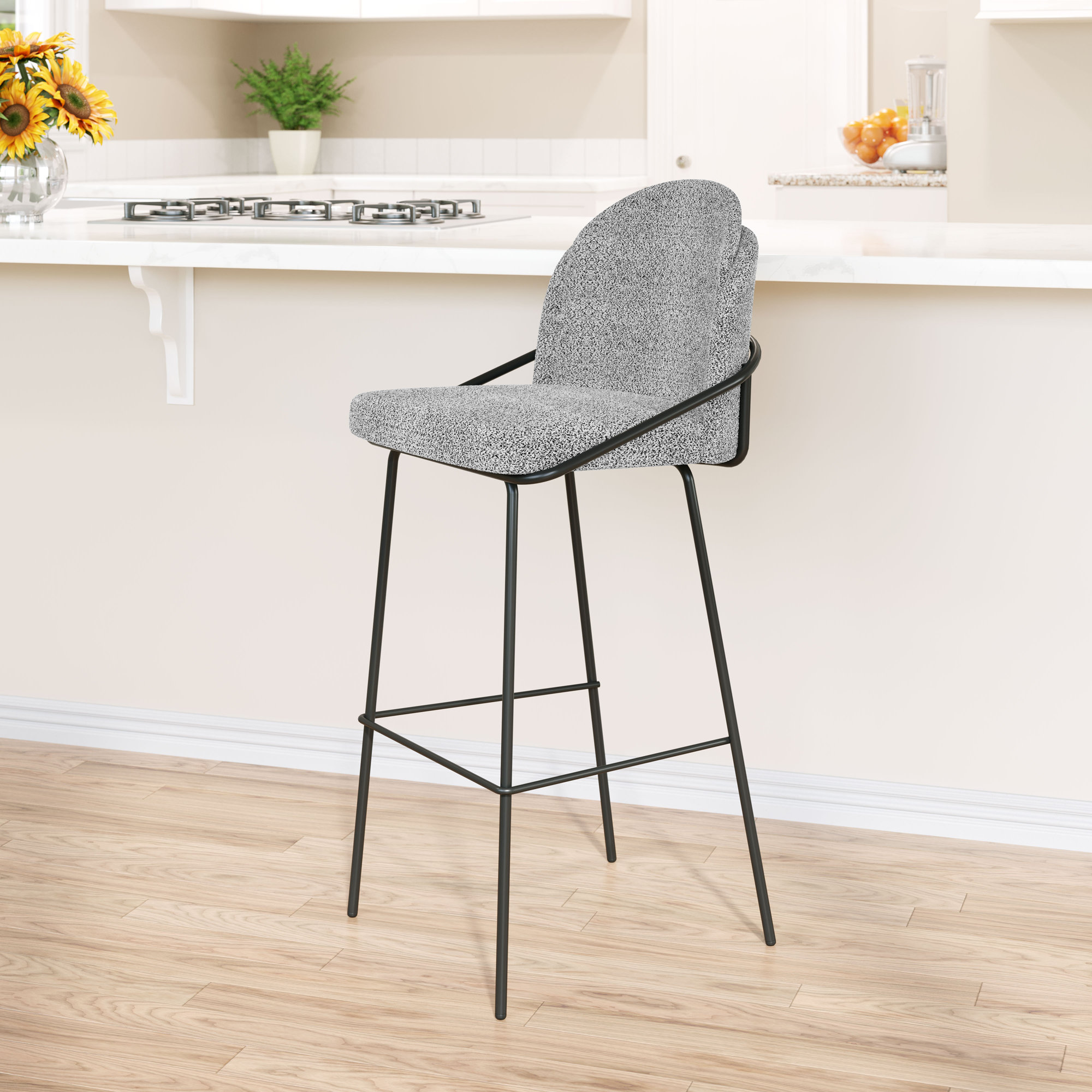 Aleashia Bar & Counter Stool, Gray, Bar Stool (30.3" Seat Height)
