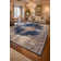 Oriental Area Rug in Distressed Stonewash Blue
