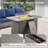 Maelie 6-Piece Outdoor Wicker Patio Fire Pit Conversation Set With Rectangle Fire Pit, Swivel Gliders And Ottomans-501093099