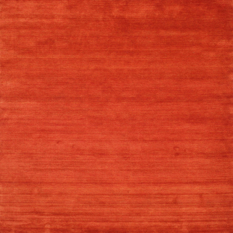 Tapis contemporain rouge, Carré 3 pi