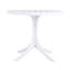 Table ronde moderne en plastique blanc - table de salle à manger intérieure / extérieure de 36 pouces et table basse, table de patio légère en polypropylène toutes saisons pour le jardin, la cour, la cuisine, le camping (blanc)