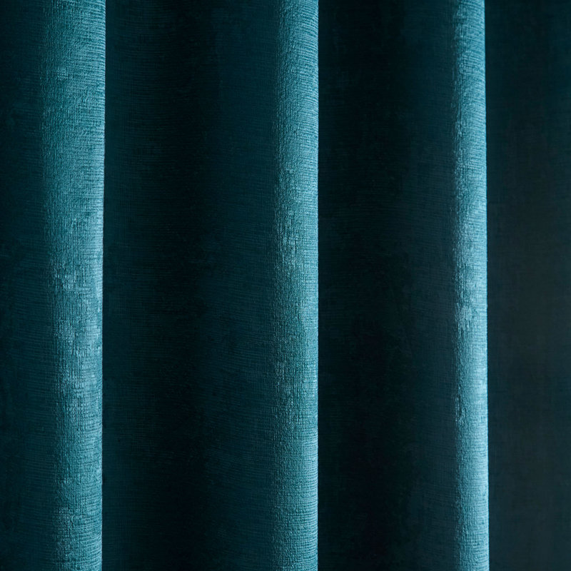 Strata Room Darkening Curtain, Forest Green, Width 229 x Drop 183 cm, 2