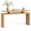 Console de 59 po avec placage en grain de bois naturel et colonnes de soutien en bois massif, table de canapé d'entrée de style flottant et pieds réglables pour le couloir ou derrière le canapé-161064946