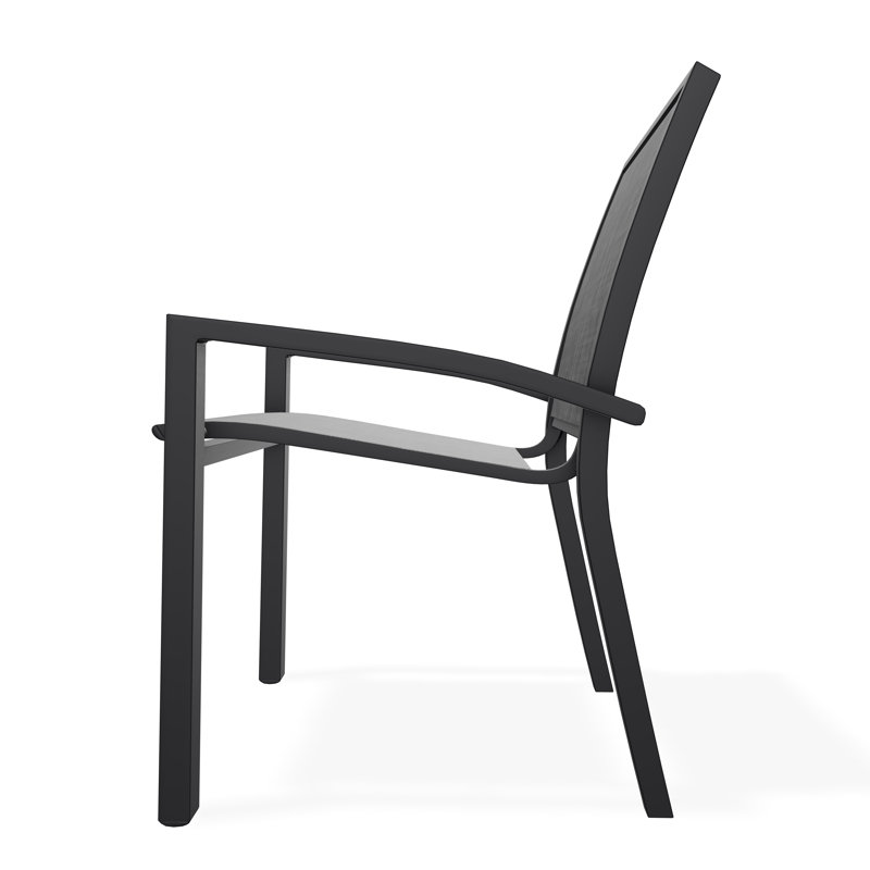 Kendall Outdoor Dining Chair, Black, Augustine Shadow