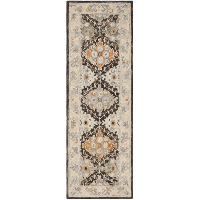 Tapis oriental beige / brun en laine / coton touffeté à la main Vahakn