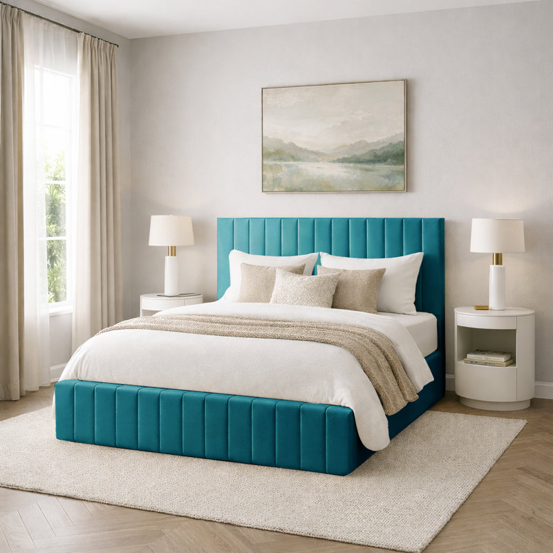 Morgana Upholstered Storage Bed Frame    , Single (3'), Mallard