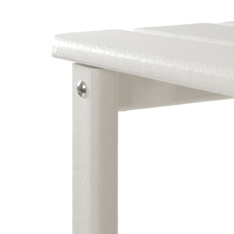 Table d'appoint d'extérieur en plastique recyclé toutes saisons blanc