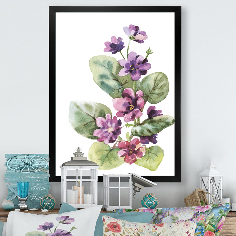 Viola sauvage - fleurs mauves, Cadre photo noir, H 40 po x l 30 po x P 1,5 po