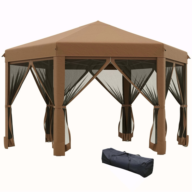 Pavillon de jardin hexagonal escamotable Outsunny