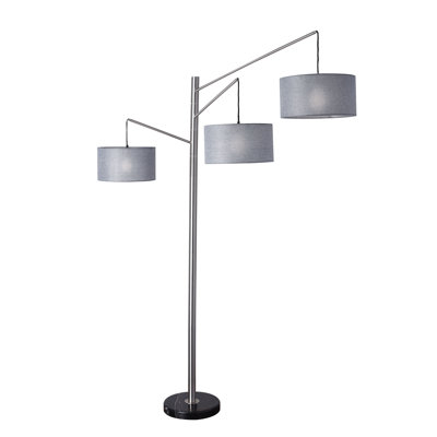 Nika 94'' Brushed Steel Tree Floor Lamp