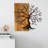 Hand-Painted Decorative Wooden Wall Accessory, 22.8 x 22.8 inches | 100% Solid Wood with 0.8-inch Thickness & Metal Frame (0.06 inches) | Unique Walnut & Brown Finish, Perfect for Home Décor & Wall Art