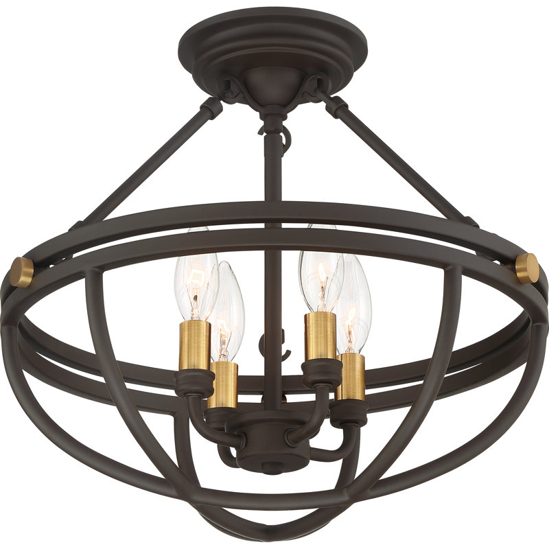 Plafonnier semi-encastré 4 lumières 15,75 po