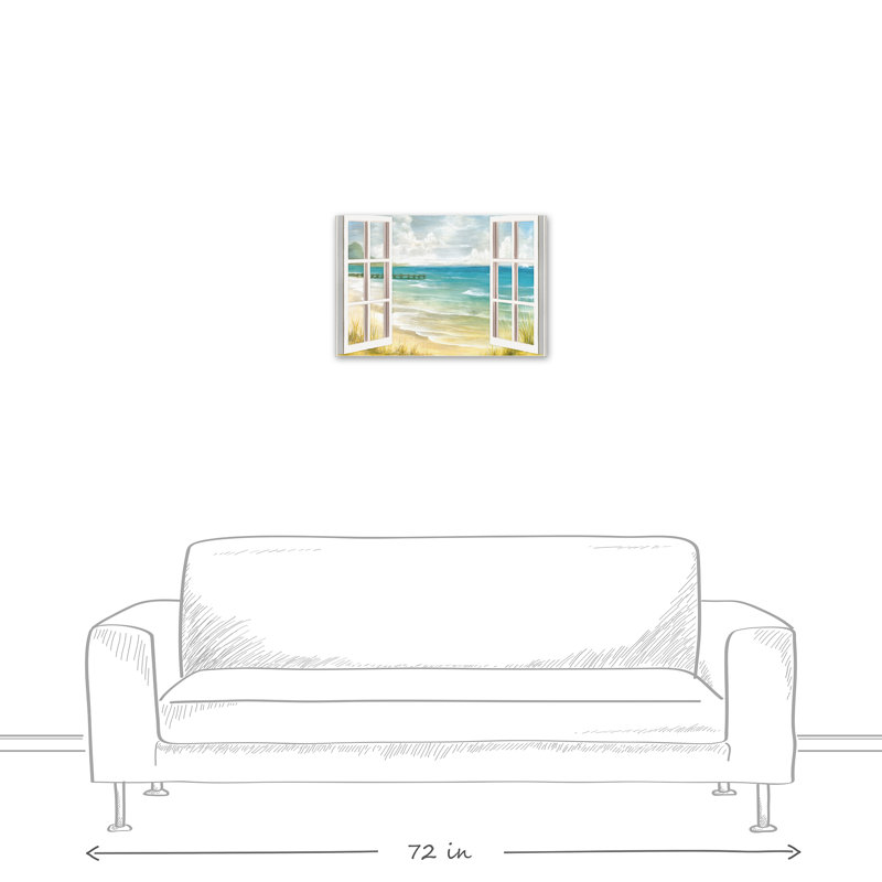 " Open Windows To Beach Paradise ", 16" H x 24" W, Canvas
